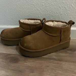 Kids UGG Brown Suede Ankle Boots
